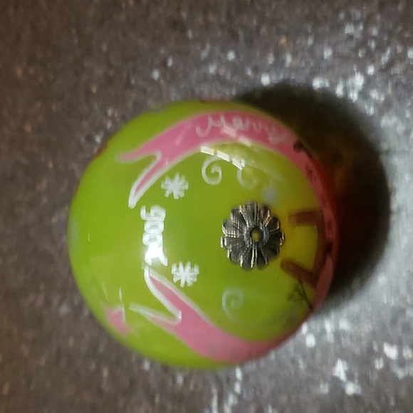 🌲2006 Pier 1 Hand Painted Conducting Santa Li Bien Glass Christmas Ornament - Picture 5 of 5